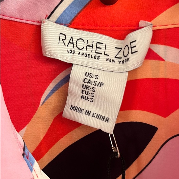 Pucci Inspired Rachel Zoe New With Tags Long Sleeve Button Front Blouse - Picture 5 of 9